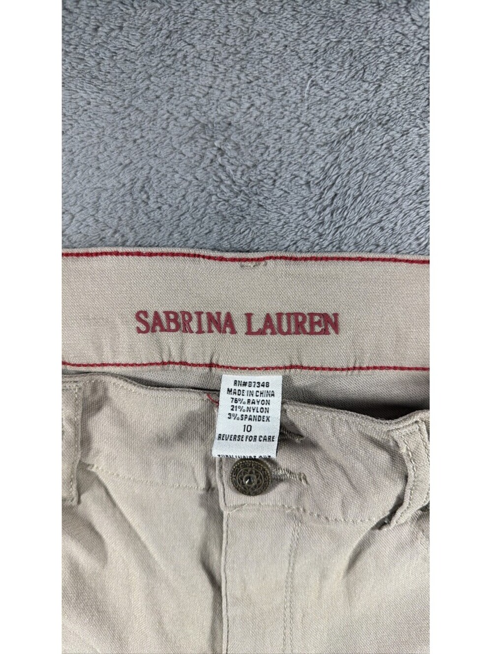 Sabrina Lauren Beige Slim Fit Pants Size 10 - Picture 3 of 15